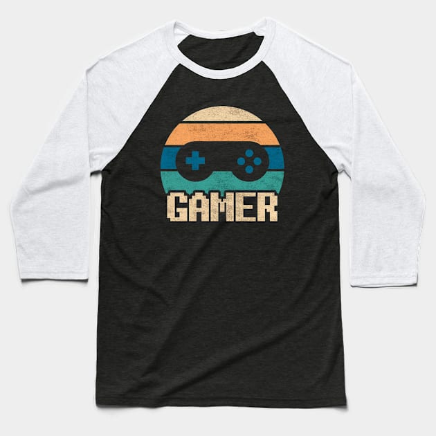 Retro Gamer Baseball T-Shirt by Tarasevi4